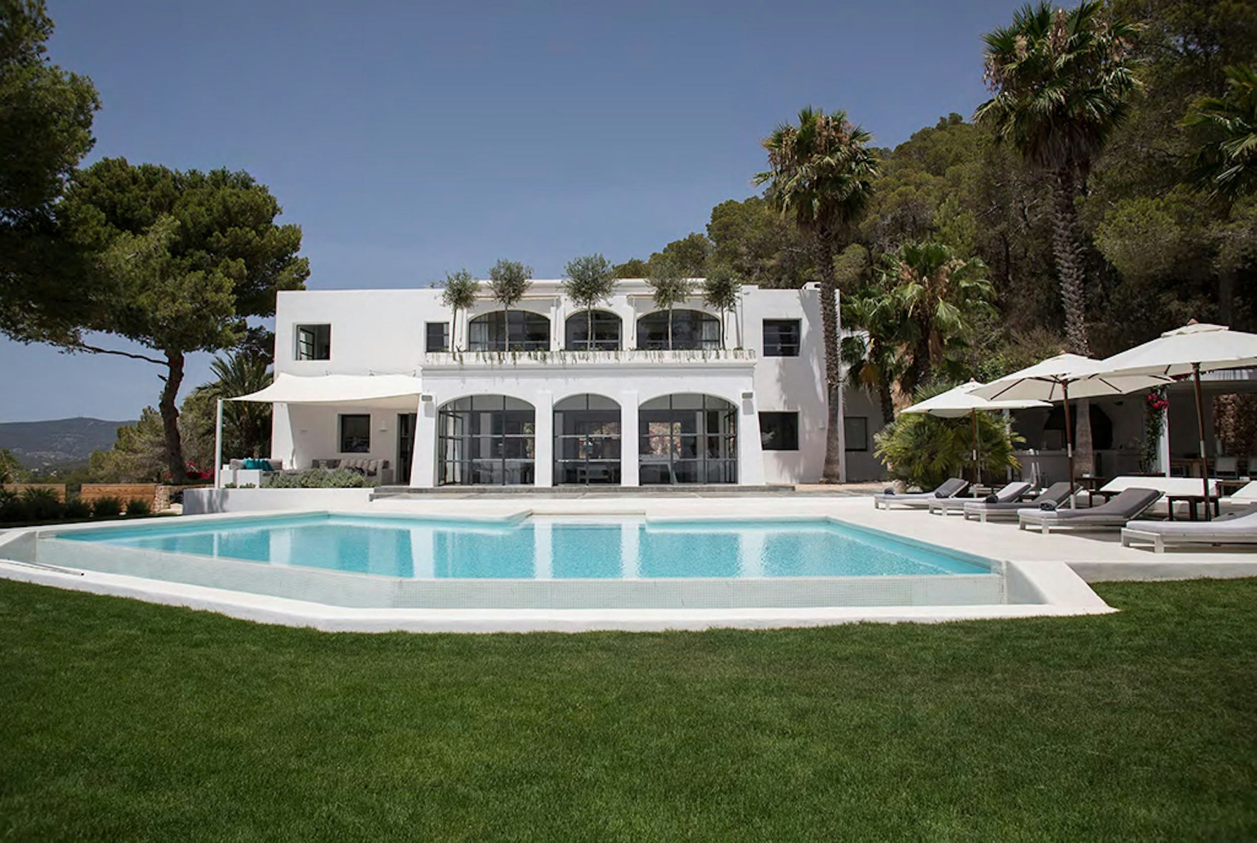 Formentera Skies villa exterior with infinity pool, Sant Josep de sa Talaia, Ibiza, Spain